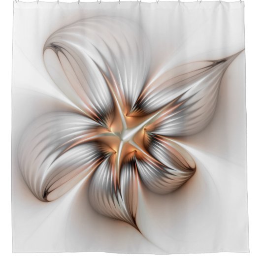 Floral Elegance Modern Abstract Fractal Art Douchegordijn (Voorkant)