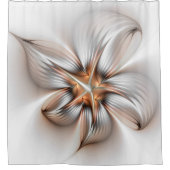 Floral Elegance Modern Abstract Fractal Art Douchegordijn (Voorkant)