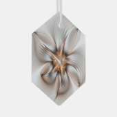 Floral Elegance Modern Abstract Fractal Art Glas Ornament (Voorkant Rechts)