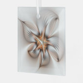 Floral Elegance Modern Abstract Fractal Art Glas Ornament (Voorkant links)