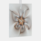 Floral Elegance Modern Abstract Fractal Art Glas Ornament (Voorkant Rechts)