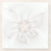 Floral Elegance Modern Abstract Fractal Art Glazen Onderzetter (Achterkant)