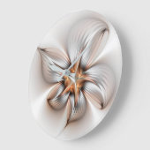 Floral Elegance Modern Abstract Fractal Art Grote Klok (Hoek)