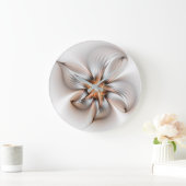 Floral Elegance Modern Abstract Fractal Art Grote Klok (Huis)