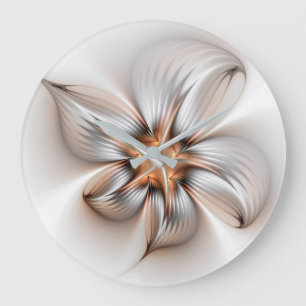 Floral Elegance Modern Abstract Fractal Art Grote Klok