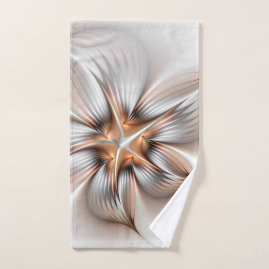 Floral Elegance Modern Abstract Fractal Art Handdoek (Handdoek)