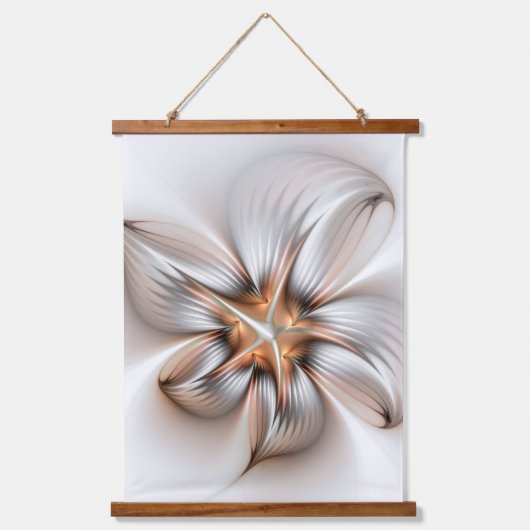 Floral Elegance Modern Abstract Fractal Art Hangend Wandkleed (Voorkant)
