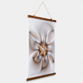 Floral Elegance Modern Abstract Fractal Art Hangend Wandkleed (Gebogen)