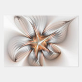 Floral Elegance Modern Abstract Fractal Art Inpakpapier Vel (Voorkant 2)