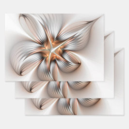 Floral Elegance Modern Abstract Fractal Art Inpakpapier Vel