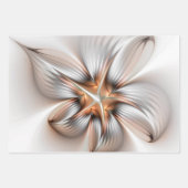 Floral Elegance Modern Abstract Fractal Art Inpakpapier Vel (Voorkant 3)