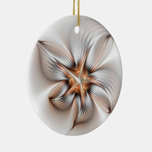 Floral Elegance Modern Abstract Fractal Art Keramisch Ornament (Rechts)