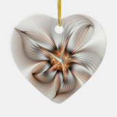 Floral Elegance Modern Abstract Fractal Art Keramisch Ornament (Voorkant)