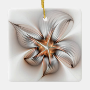 Floral Elegance Modern Abstract Fractal Art Keramisch Ornament