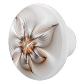 Floral Elegance Modern Abstract Fractal Art Keramische Knop (Rechts)