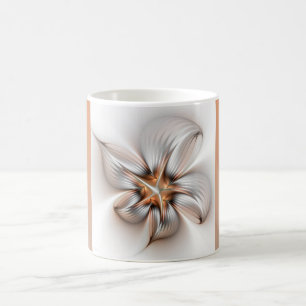 Floral Elegance Modern Abstract Fractal Art Koffiemok