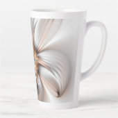 Floral Elegance Modern Abstract Fractal Art Latte Mok (Rechts)