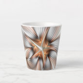 Floral Elegance Modern Abstract Fractal Art Latte Mok (Voorkant)