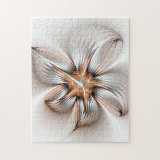 Floral Elegance Modern Abstract Fractal Art Legpuzzel (Verticaal)