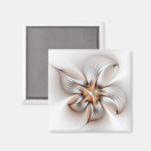 Floral Elegance Modern Abstract Fractal Art Magneet (Voorkant / Achterkant)