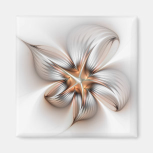 Floral Elegance Modern Abstract Fractal Art Magneet
