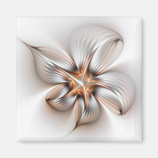 Floral Elegance Modern Abstract Fractal Art Magneet (Voorkant)