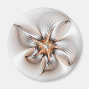 Floral Elegance Modern Abstract Fractal Art Magneet