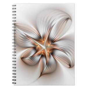 Floral Elegance Modern Abstract Fractal Art Notitieboek