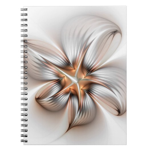 Floral Elegance Modern Abstract Fractal Art Notitieboek (Voorkant)