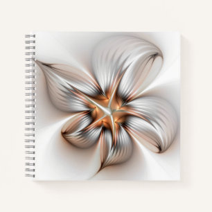 Floral Elegance Modern Abstract Fractal Art Notitieboek