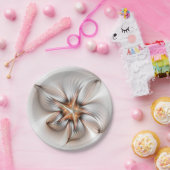 Floral Elegance Modern Abstract Fractal Art Papieren Bordje (Feest)