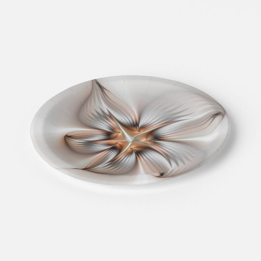 Floral Elegance Modern Abstract Fractal Art Papieren Bordje (Gekanteld)