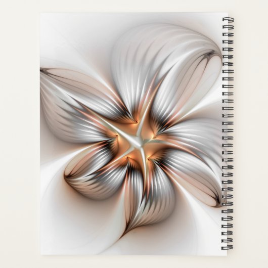 Floral Elegance Modern Abstract Fractal Art Planner (Achterkant)
