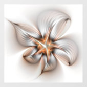 Floral Elegance Modern Abstract Fractal Art Raamsticker (Vel)