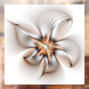 Floral Elegance Modern Abstract Fractal Art Raamsticker