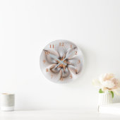 Floral Elegance Modern Abstract Fractal Art Ronde Klok (Huis)