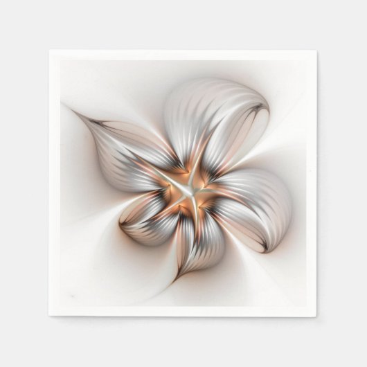 Floral Elegance Modern Abstract Fractal Art Servet (Voorkant)