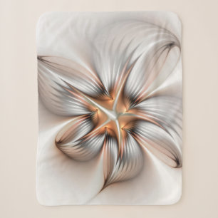Floral Elegance Modern Abstract Fractal Art Sherpa Deken