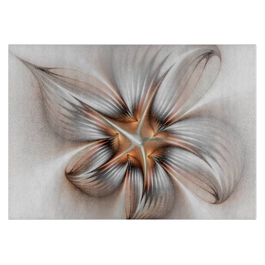 Floral Elegance Modern Abstract Fractal Art Snijplank (Voorkant)