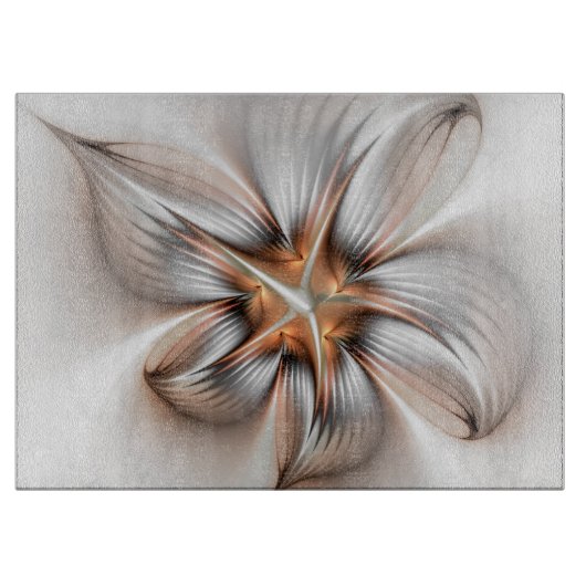 Floral Elegance Modern Abstract Fractal Art Snijplank (Voorkant)