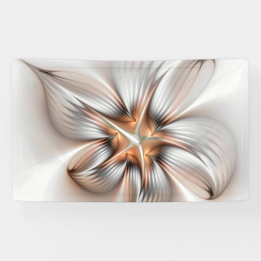 Floral Elegance Modern Abstract Fractal Art Spandoek (Horizontaal)