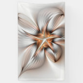 Floral Elegance Modern Abstract Fractal Art Spandoek (Verticaal)