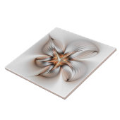 Floral Elegance Modern Abstract Fractal Art Tegeltje (Zijkant)