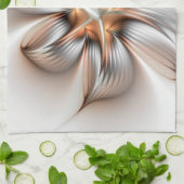 Floral Elegance Modern Abstract Fractal Art Theedoek (Gevouwen)