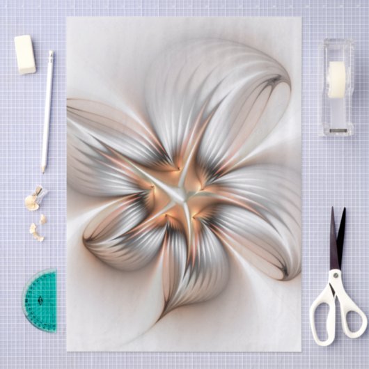 Floral Elegance Modern Abstract Fractal Art Tissuepapier (Craft)