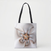 Floral Elegance Modern Abstract Fractal Art Tote Bag (Voorkant)