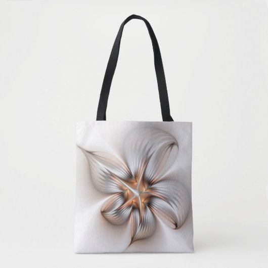 Floral Elegance Modern Abstract Fractal Art Tote Bag (Voorkant)