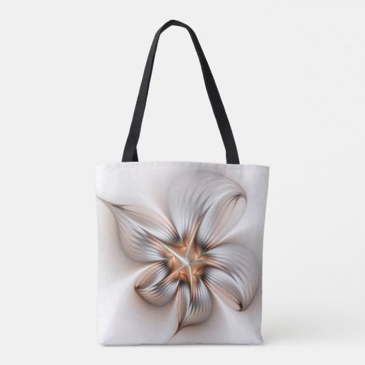 Floral Elegance Modern Abstract Fractal Art Tote Bag (Achterkant)