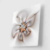 Floral Elegance Modern Abstract Fractal Art Vierkante Klok (Hoek)