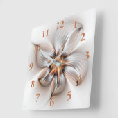 Floral Elegance Modern Abstract Fractal Art Vierkante Klok (Hoek)